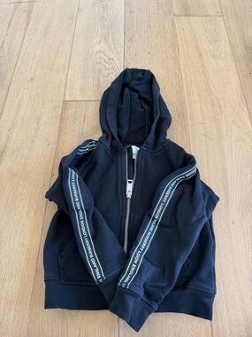 Burberry Black Logo-Trim Zip Hoodie for Kids
